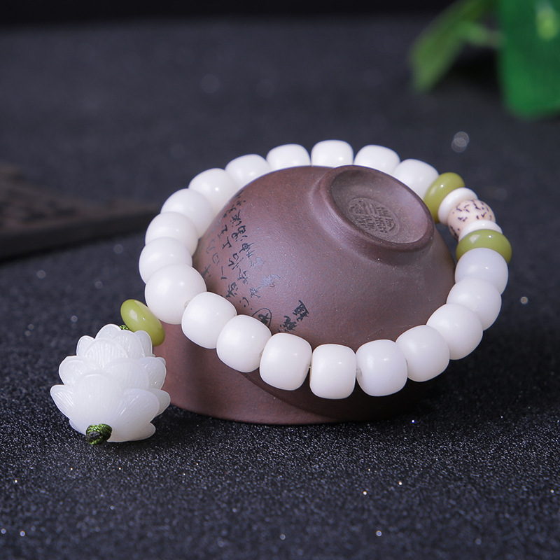 Yoga Fitness Tracker - 여성용 108 화이트 옥 보디 루트