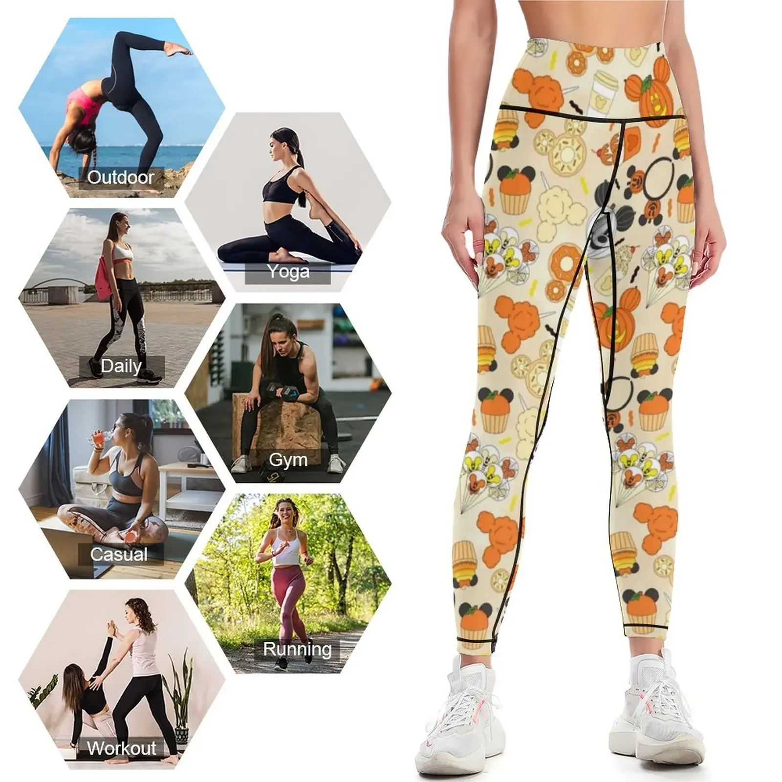테마파크 할로윈 스낵 레깅스 스포츠 여성용 레깅스 피트 - Yoga Fitness Park 리뷰 및 가격