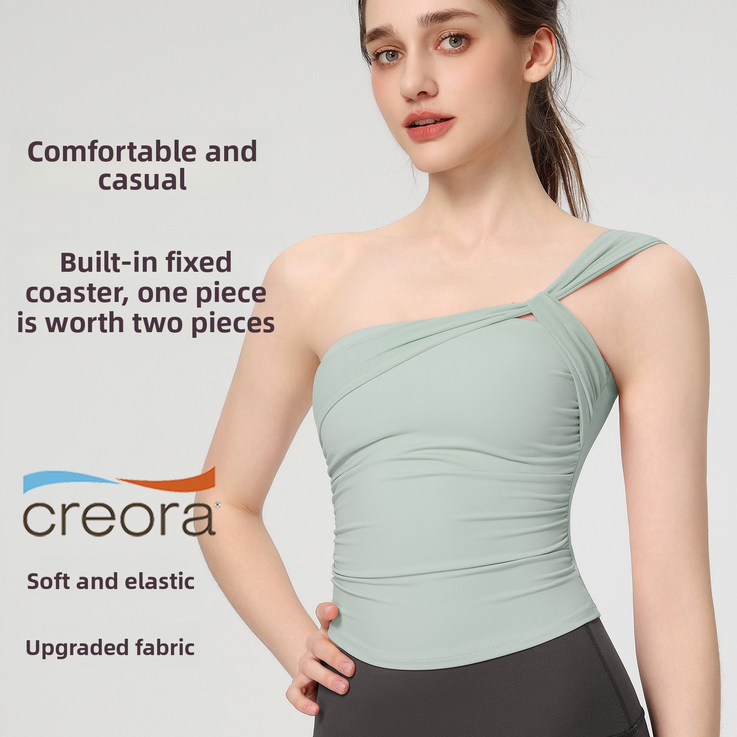 여성용 섹시 슬로핑 숄더 요가 브라 싱글 숄더 튜브탑  - Yoga Fitness Matte 리뷰 및 가격