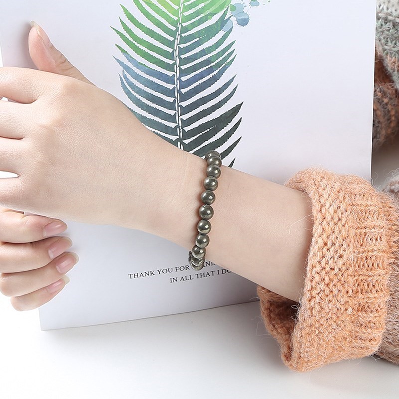 JD 천연 황철석 비즈 팔찌 여성 남성 빈티지 참 장식 - Yoga Fitness Tracker 리뷰 및 가격